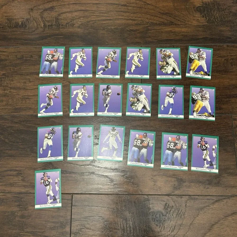 1991 Minnesota Vikings Football Card Lot Of  19 Trading Cards